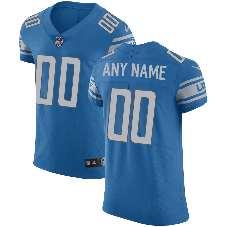 Men Detroit Lions Nike Blue Vapor Untouchable Custom Elite NFL Jersey